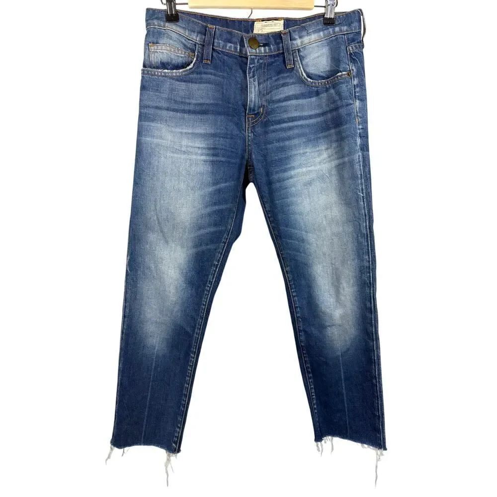 CURRENT/ELLIOTT Women's The Fling Distressed Cropped Denim Jeans Blue Size 26